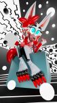  2021 3d_(artwork) 4_toes abstract_background absurd_res animator&#039;s_hell animatronic anthro big_ears black_body black_nose black_skin blue_eyes bow_(feature) bow_ribbon canid canine claws cube_(object) digital_media_(artwork) eyebrows eyelashes feet female fox grey_background hi_res lips long_ears machine mammal pink_body pink_skin red_body red_skin robot sharp_claws sharp_teeth simple_background sitting smile solo sunny_(animator&#039;s_hell) sunnyjd04 tail teeth thick_eyebrows toes white_background white_body white_skin 