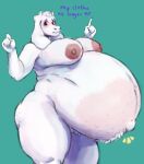  absurd_res anthro awful_lad belly big_belly bovid breasts caprine embarrassed female goat hi_res hyper hyper_belly mammal monster nude overweight overweight_female pregnant solo stretch_marks thick_thighs toriel undertale_(series) wide_hips 