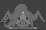  abdominal_bulge absurd_res anthro anus bodily_fluids carrying claws clitoris cum cum_drip cum_from_pussy cum_in_pussy cum_inside digitigrade dripping dripping_pussy dripping_wet ejaculation eyes_closed female fur gaping gaping_pussy genital_fluids genitals greyscale greyscale_background handpaw hi_res intersex itssunee ket_sinex long_legs long_tail lying monochrome multicolored_body multicolored_fur on_back on_head on_shoulders pawpads paws pussy pussy_juice sinex solo spread_pussy spreading tail two_tone_body two_tone_fur upside_down 