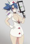  bored breasts hat highres hikikomoriamy nurse_cap skullgirls valentine valentine_(skullgirls) 