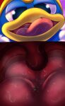  2022 absurd_res anthro anthro_pred avian bird bodily_fluids clothed_human comic digital_media_(artwork) duo excessive_saliva hi_res human human_prey imminent_oral_vore imminent_vore inside_mouth king_dedede kirby_(series) larger_anthro larger_male macro male mammal meep micro nintendo on_tongue penguin saliva size_difference smaller_human smaller_male suddendraft 