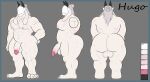  absurd_res anthro big_butt butt flaccid fuzzylynx genitals hi_res horn humanoid_genitalia humanoid_penis male mask monster penis solo thick_thighs 