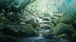  absurdres banishment day forest highres nature no_humans original outdoors rock scenery signature stream tree water 