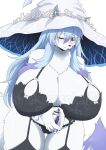  anthro arctic_fox big_breasts blue_eyes blue_hair breasts canid canine chest_tuft clothing cosplay curvy_figure elden_ring female fox fromsoftware garter_straps hair hat headgear headwear hi_res huge_breasts lily_mari long_hair mammal mature_female monokurosekai06 moon_tattoo multicolored_hair ranni_the_witch shy slightly_chubby solo thick_thighs tuft voluptuous witch_hat 