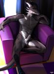  anthro balls chair dragon erection foreskin furniture genitals hi_res looking_at_viewer male nude penis pinup pose relaxing seductive sitting solo xero_(captainscales) yourmay 