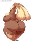  anthro belly big_belly big_butt big_ears bottom_heavy breasts brown_body brown_fur butt female fur generation_4_pokemon huge_butt huge_thighs lagomorph looking_at_viewer lopunny love_handles mammal morbidly_obese morbidly_obese_anthro morbidly_obese_female nekocrispy nintendo nude obese obese_anthro obese_female overweight overweight_anthro overweight_female pear-shaped_figure pinup pokemon pokemon_(species) pose rear_view side_boob smile solo tail_nub thick_thighs wide_hips 