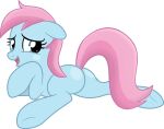  blue_body blue_eyes butt duo earth_pony embarrassed equid equine fan_character female friendship_is_magic hasbro hi_res horse looking_at_viewer looking_back mammal mane my_little_pony pink_mane pink_tail pony solo tail tank_legendary_man water_lilly 