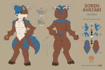  animal_humanoid anthro antlers canid canid_humanoid canine canine_humanoid canis deer female hi_res horn humanoid hybrid male male/female mammal mammal_humanoid model_sheet naoto solo stain wolf wolf_humanoid 