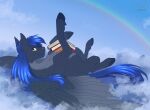  book cloud digital_media_(artwork) equid equine feathers feral finished_commission finishedcommission friendship_is_magic hasbro hi_res hooves horse invalid_tag male mammal my_little_pony pegasus pony rainbow sky smile solo sunny_way wings 