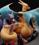  3d_(artwork) anthro balls big_breasts big_butt big_penis blue_eyes breasts butt charizard collar digital_media_(artwork) dragon facesitting fallen_angel_(artist) female generation_1_pokemon genitals gesture group hi_res huge_breasts huge_butt hyper hyper_breasts le_chumsky male male/female nintendo penis pokemon pokemon_(species) sex sitting_on_another tail tail_around_penis tail_fetish tail_play tail_sex tailjob thumbs_up trio wings yuki_(evov1) yukizard_(evov1) 