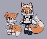 anthro canid canine clothed clothing crossdressing dokudrinker footwear fox maid_uniform male mammal miles_prower sega shoes solo sonic_the_hedgehog_(series) uniform 