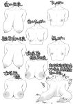  absurdres breasts commentary_request flat_chest greyscale highres huge_breasts large_breasts long_nipples monochrome motion_lines nipples original sagging_breasts setouchi_mao small_breasts sweat translation_request 