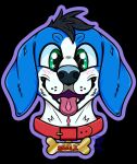  anthro badge beagle blue canid canine canis domestic_dog furry hi_res hunting_dog invalid_tag male mammal scent_hound toony 