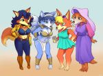  2021 3_toes 4_fingers accessory animal_crossing anthro arm_tuft armor audie_(animal_crossing) barefoot belt big_breasts black_ears black_eyebrows black_eyelashes black_eyes black_nose blonde_hair blue_background blue_body blue_bottomwear blue_clothing blue_collar blue_ears blue_eyebrows blue_eyes blue_fur blue_hair blue_inner_ear blue_inner_ear_fluff blue_pants blue_shirt blue_tail blue_topwear boots bottomwear bra breasts brown_belt brown_boots brown_clothing brown_footwear canid canine canis carmelita_fox cellphone cheek_tuft choker claws cleavage clothed clothed_anthro clothed_female clothing collar collar_tag countershade_face countershade_feet countershade_hands countershade_tail countershade_torso countershading crown dialogue_in_description disney dress ear_piercing ear_ring elbow_tuft eyebrows eyewear eyewear_on_head facial_tuft fangs feet female finger_claws fingers fluffy fluffy_tail footwear fox fully_clothed fully_clothed_anthro fully_clothed_female fur furgonomics gloves gold_(metal) gold_armor gold_collar gold_ear_piercing gold_ear_ring gold_piercing gradient_background greaves group hair hand_on_hip hands_on_hips handwear headdress headgear holding_cellphone holding_object holding_phone holding_smartphone inner_ear_fluff jewelry krystal leaning leaning_forward loincloth long_hair looking_aside looking_at_object looking_at_phone looking_down maid_marian mammal markings medium_breasts metal_collar midriff mole_(marking) mouth_closed multicolored_body multicolored_bra multicolored_clothing multicolored_ears multicolored_fur multicolored_underwear navel necklace nintendo open_clothing open_mouth open_shirt open_topwear orange_background orange_body orange_ears orange_fur pants phone piercing pink_choker pink_clothing pink_jewelry pink_necklace pink_shirt pink_topwear purple_clothing purple_dress purple_headdress red_fox red_tail ring ring_piercing robin_hood_(disney) roxyrex shaded shirt shoulder_guard shoulder_tuft signature simple_background sly_cooper_(series) smartphone smile snout sony_corporation sony_interactive_entertainment standing star_fox strapless_bra strapless_clothing strapless_underwear sucker_punch_productions sunglasses sunglasses_on_head tail tail_accessory tail_jewelry tail_ring tail_under_skirt tan_body tan_fur tan_inner_ear tan_inner_ear_fluff tan_tail teal_clothing teal_dress teal_eyes teeth tiara toe_claws toes topwear tuft two_tone_body two_tone_bra two_tone_clothing two_tone_ears two_tone_fur two_tone_tail two_tone_underwear underwear vambrace white_body white_bottomwear white_bra white_clothing white_eyewear white_fur white_loincloth white_markings white_sunglasses white_tail white_underwear wide_stance wolf yellow_bra yellow_clothing yellow_gloves yellow_handwear yellow_shirt yellow_topwear yellow_underwear zipper 