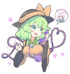  1girl black_headwear blouse blush bow breasts bright_pupils buttons chibi corded_phone cropped_torso diamond_button eyeball frilled_shirt_collar frilled_sleeves frills green_eyes hat hat_bow hat_ribbon hata_no_kokoro heart heart_of_string koishi_day komeiji_koishi light_green_hair long_sleeves looking_to_the_side medium_breasts medium_hair open_mouth phone ribbon shirt simple_background smile solo tanasuke third_eye touhou upper_body wavy_hair white_background wide_sleeves yellow_bow yellow_ribbon yellow_shirt 