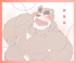  2023 anthro bear belly blush brown_body hi_res humanoid_hands kemono male mammal meimei_kia musclegut overweight overweight_male solo 