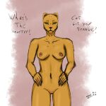  absurd_res anthro beginning felid female hands_on_hips hi_res lion looking_at_viewer mammal nakedpillow pantherine simple_background solo 