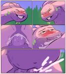  after_transformation anal anal_penetration anus belly blush bodily_fluids colored comic cum cum_in_ass cum_in_mouth cum_inside ejaculation eyes_closed fellatio generation_6_pokemon genital_fluids goodra group hi_res looking_pleasured male male/male male_penetrated male_penetrating male_penetrating_male nintendo oral penetration penile pokemon pokemon_(species) sex trio zoba_(artist) 