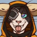  animated blazblue bodily_fluids clothing domestic_cat drooling droskimo_(artist) eye_patch eyewear fangs felid feline felis feral hypnosis jubei_(blazblue) low_res male mammal mind_control mind_wipe robe saliva simple_background solo teeth tongue whiskers 