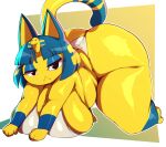  1girl absurdres animal_crossing animal_ears ankha_(animal_crossing) ass breasts cat cat_ears cat_tail highres huge_ass huge_breasts shiny_skin solo tail trinity-fate62 