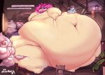  &lt;3 2022 absurd_res alcremie alternate_version_at_source ambiguous_gender anthro belly belly_overhang belly_squish big_belly blush cirronaja colored deep_navel detailed_background dialogue digital_drawing_(artwork) digital_media_(artwork) english_text fat_rolls generation_8_pokemon group hand_on_chest hand_on_stomach hi_res hisuian_form hisuian_typhlosion huge_thighs hyper hyper_belly hyper_hips hyper_thighs jiggling lying morbidly_obese navel nintendo obese on_front overweight pokemon pokemon_(species) regional_form_(pokemon) rumbling_stomach shaded soft_shading speech_bubble squish text thick_arms thick_thighs trio weight_gain 