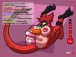  absurd_res anal anal_penetration anthro anus autofellatio avian balls bird bodily_fluids breasts chat chat_box cum cum_in_mouth cum_inside dildo dildo_insertion dinosaur drinking drinking_cum ejaculation ejaculation_while_penetrated ezlynn_the_crimson_raptor_(dododragon56) feathered_dinosaur feathers flexible genital_fluids genitals herm hi_res ikakins intersex legs_behind_head legs_up masturbation nipple_piercing nipples nude oral oral_masturbation orgasm penetration penile penile_masturbation penis piercing pussy pussy_ejaculation pussy_juice recording red_body reptile scalie sex_toy sex_toy_insertion simple_background streaming vaginal vaginal_penetration vibrator 