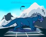  animated claws felkin feral hi_res loading_screen male mountain muscular quadruped solo tail tail_motion tailwag universaldragon walking 