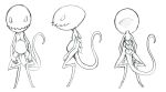  alien anthro ayato back_scales black_and_white long_tail lupine_and_scott male monochrome scales scott_(ayato) simple_background sketch small_feet smile solo tail white_background 