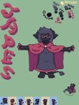  absurd_res ambiguous_gender animated anthro cloak clothing digital_drawing_(artwork) digital_media_(artwork) drugs eyewear glasses hi_res japes_(lifeisweird) japesofgrapes marijuana model_sheet monster pawpads paws pixel_(artwork) pixel_animation robe short_playtime solo unknown_species 