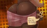  2023 anthro anus big_butt bodily_fluids bone bottomwear bottomwear_down boxers_(clothing) brown_body butt butt_focus clothed clothing dialogue digital_drawing_(artwork) digital_media_(artwork) disney english_text facial_hair fur haxsmack hi_res horn looking_at_viewer male orange_background overweight overweight_anthro overweight_male pants pants_down papa_titan_(the_owl_house) partially_clothed presenting presenting_hindquarters pulling_pants_down simple_background skull skull_head solo sweat sweatdrop sweaty_butt tail talking_to_self text the_owl_house titan_(the_owl_house) underwear underwear_down 