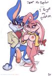  2020 anthro areola artist_name babs_bunny balls big_areola big_balls big_breasts big_ears big_penis bite biting_lip blue_body blue_eyes blue_fur blush bottomless bottomless_anthro bottomless_female bottomless_male breasts buckteeth buster_bunny clothed clothing curvaceous curvy_figure dialogue digital_drawing_(artwork) digital_media_(artwork) duo english_text exposed_breasts eyelashes eyewear feet female fingers floppy_ears fur genitals hair hi_res hourglass_figure huge_penis joelasko lagomorph leporid long_ears male male/female mammal mostly_nude multicolored_body multicolored_fur nipples partially_clothed penis pink_body pink_fur pink_hair rabbit signature simple_background smile sunglasses teeth text thick_thighs tiny_toon_adventures toes two_tone_body two_tone_fur voluptuous warner_brothers watermark white_background white_body white_fur wide_hips 