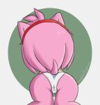  2022 accessory all_fours amy_rose anthro butt butt_focus camel_toe close-up clothed clothing digital_media_(artwork) eulipotyphlan faceless_character faceless_female female fur genitals hair hair_accessory hedgehog mammal monotone_body monotone_fur monotone_hair moodytail multicolored_body panties pink_body pink_fur pink_hair plantigrade presenting presenting_hindquarters pussy raised_tail rear_view sega simple_background solo sonic_the_hedgehog_(series) tail tan_body tan_skin teasing two_tone_body underwear underwear_only 