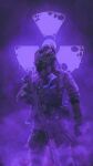  ak-12 futuristic gas_mask gun hi_res holding_object holding_weapon human maganizes male mammal mask military not_furry purple_background radiation_symbol ranged_weapon simple_background soldier solo symbol unknown_artist warrior weapon 