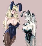  absurdres animal_ears barghest_(fate) black_pantyhose blonde_hair breasts fate/grand_order fate_(series) fishnet_pantyhose fishnets highres huge_breasts morgan_le_fay_(fate) non-web_source pantyhose rabbit_ears tall_female white_hair 