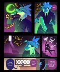  absurd_res anthro blue_hair clothed clothing comic genitals ghastlyfish_(artist) hair hi_res male penis scalie solo vein veiny_penis 