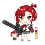 2girls :t anger_vein angry belt blue_sailor_collar blue_shorts blush blush_stickers bow bowtie chibi crossed_arms fairy_(girls&#039;_frontline) fang full_body fur-trimmed_jacket fur_trim fury_fairy_(girls&#039;_frontline) gatling_gun gauge girls&#039;_frontline gun hand_on_own_hip holding holding_gun holding_weapon jacket looking_at_viewer midriff_peek minigun multiple_girls off_shoulder official_art open_mouth pout red_bow red_bowtie red_eyes red_footwear red_hair red_jacket sailor_collar saru shirt shoes short_hair short_shorts shorts simple_background sleeveless sleeveless_shirt standing suspender_shorts suspenders third-party_source topknot transparent_background v-shaped_eyebrows weapon white_shirt 