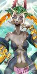 absurd_res anthro blue_eyes breasts female grey_body hair hi_res jewelry looking_at_viewer mineru solo sweet_chubbs white_hair zonai 