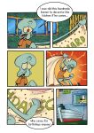  anthro comic detailed_background dialogue english_text hi_res inside male marine nickelodeon on_model pancaketiffy sea_sponge solo speech_bubble spongebob_squarepants spongebob_squarepants_(character) squidward_tentacles text toony 