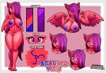 absurd_res animal_humanoid anthro big_breasts blue_nipples breasts darkadibuja equid equid_humanoid equine fan_character female hi_res horse humanoid magenta_hair mammal mammal_humanoid nipples pegasus_humanoid pony purple_eyes red_body solo tail thick_thighs wings 