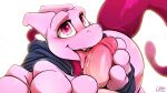 16:9 4k absurd_res anthro blush clothed clothing duo generation_1_pokemon genitals hi_res lapatte legendary_pokemon licking male male/male mewtwo nintendo oral pat_(lapatte) penile penis penis_lick pink_body pokemon pokemon_(species) sex simple_background tail tongue tongue_out widescreen 