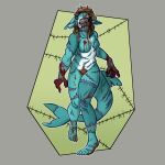  absurd_res anthro blood bodily_fluids cryptidcoyote fish hi_res marine nude shaded shark sketch stitch_(sewing) teeth 