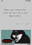  absurd_res afterword anthro canid canine canis clothing comic comic_panel death_(puss_in_boots) dialogue hi_res leonirikuz male male/male mammal red_eyes robe solo wolf 