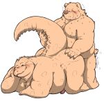  2023 96panda anthro bear belly big_belly blush crocodile crocodilian crocodylid duo genitals hi_res kemono male male/male mammal moobs nipples overweight overweight_male penis reptile scalie sex 