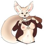  alpha_channel anthro breasts brown_eyes canid canine clothed clothing clothing_lift ear_piercing ear_ring female fennec fox fur hi_res jewelry kittydee mammal navel necklace nipple_piercing nipples piercing ring_piercing sanaa_(null-hypothesis) shirt shirt_lift tail tan_body tan_fur topwear 