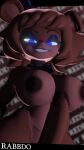  anthro bear big_breasts big_penis blue_eyes bow_tie breasts brown_body brown_skin clothing five_nights_at_freddy&#039;s freddy_(fnaf) fredina_(cally3d) genitals gynomorph hat headgear headwear hi_res intersex looking_at_viewer mammal penis rabbdo scottgames smile smiling_at_viewer solo thick_thighs top_hat wide_hips 