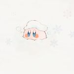  alien blue_eyes blush closed_mouth cold guarani_(muku_6930) kirby kirby_(series) snow snowflakes 