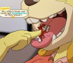  animal_crossing bat canid canine extreme_size_difference female hi_res ifra imminent_vore in_mouth isabelle_(animal_crossing) mammal mawplay micro microbat nintendo nova_catherina_(ultimated) on_tongue sergal size_difference tongue vore 