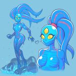  &lt;3 3_eyes absurd_res alien alien_humanoid blue_background blue_body breasts dark_samus eyelashes featureless_breasts featureless_crotch female goo_creature goo_humanoid guilhermerm hair hi_res humanoid looking_at_viewer metroid metroid_prime multi_eye nintendo orange_eyes ponytail pseudo_hair rib_cage simple_background small_breasts small_waist solo tentacle_hair tentacles thick_thighs translucent translucent_body visible_bone wide_hips yellow_sclera 