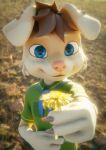  3d_(artwork) anthro blender_(software) blue_eyes canid clock clothing digital_media_(artwork) flower green_clothing green_shirt green_topwear hi_res mammal plant screelee shirt topwear watch 