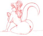  alanis anthro anus big_breasts big_butt breasts butt cellphone ear_piercing ear_ring female genitals hair hidden_(artist) long_hair mammal monochrome mustelid otter phone piercing pussy raised_tail ring_piercing sitting solo tail whiskers 